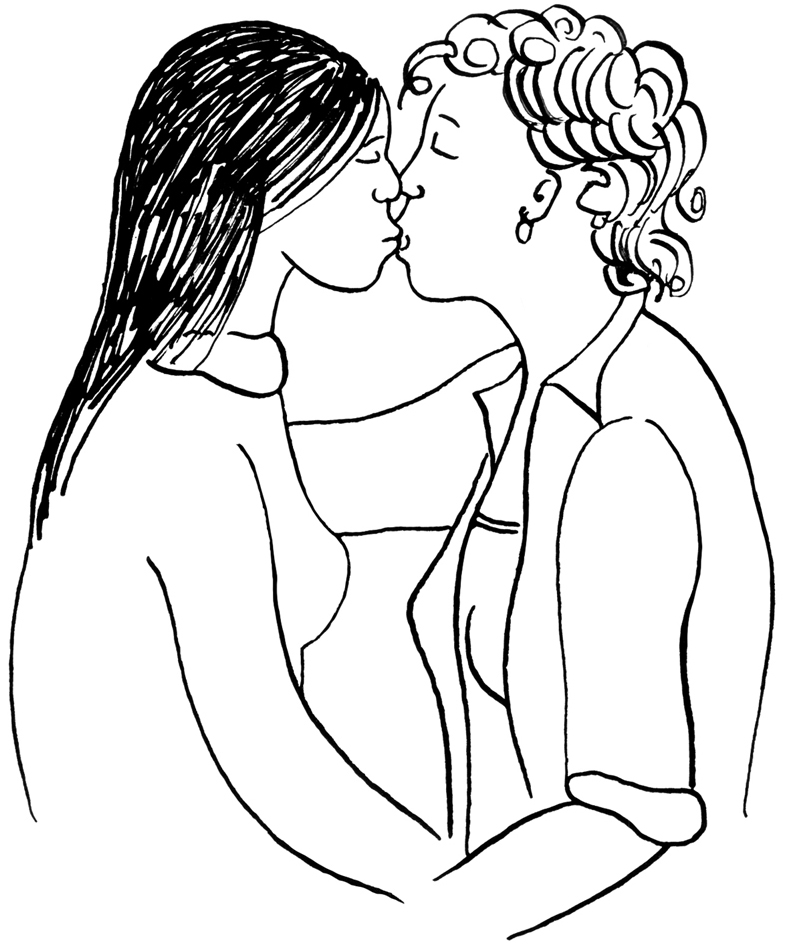 kissing women